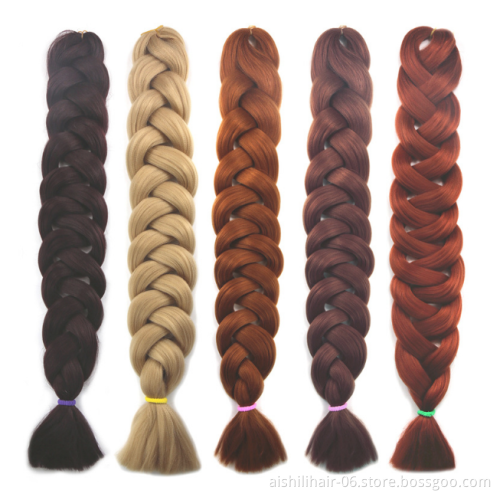 Aishili wholesale Crochet Pre Stretched 82 inches 165g synthetic extensions jumbo crochet braiding hair